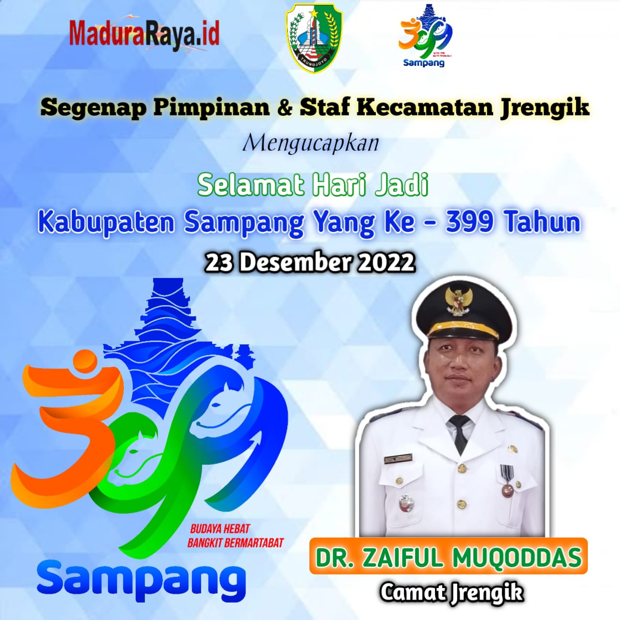 Kecamatan Jrengik Mengucapkan HUT Kabupaten Sampang ke 399 Tahun