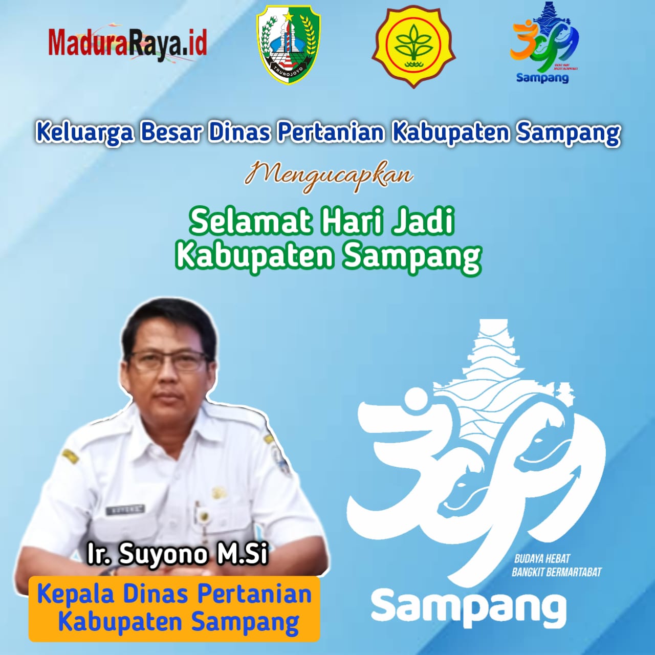 Kepala Dinas Pertanian Mengucapkan HUT Kota Sampang ke 399 Tahun