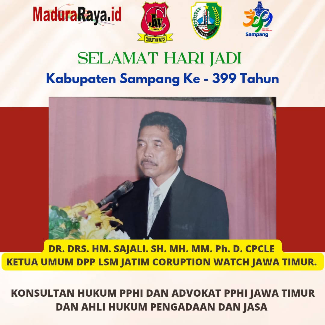 Ketua Umum DPP JCW, Mengucapkan HUT Sampang Ke 399 Tahun