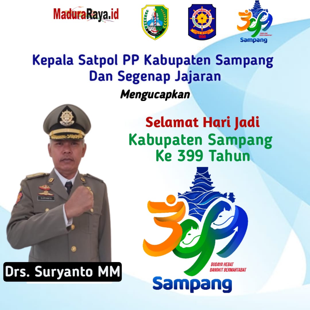 Satuan polisi Pamong Praja Kabupaten Sampang Mengucapkan HUT ke 399 Tahun Kota Sampang
