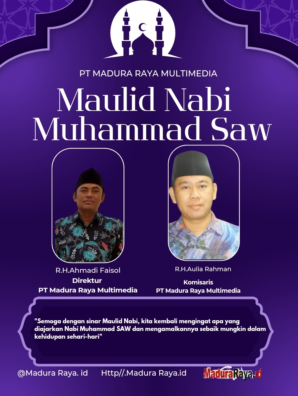Keluarga Besar PT Madura Raya Multimedia, Selamat Memperingati Maulid Nabi