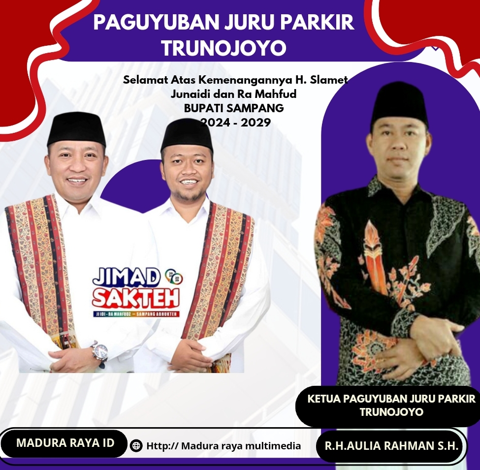 Paguyuban Juru Parkir Trunojoyo Sampang, Selamat Atas Kemenangan Paslon Jimad Sakteh Pilkada 2024