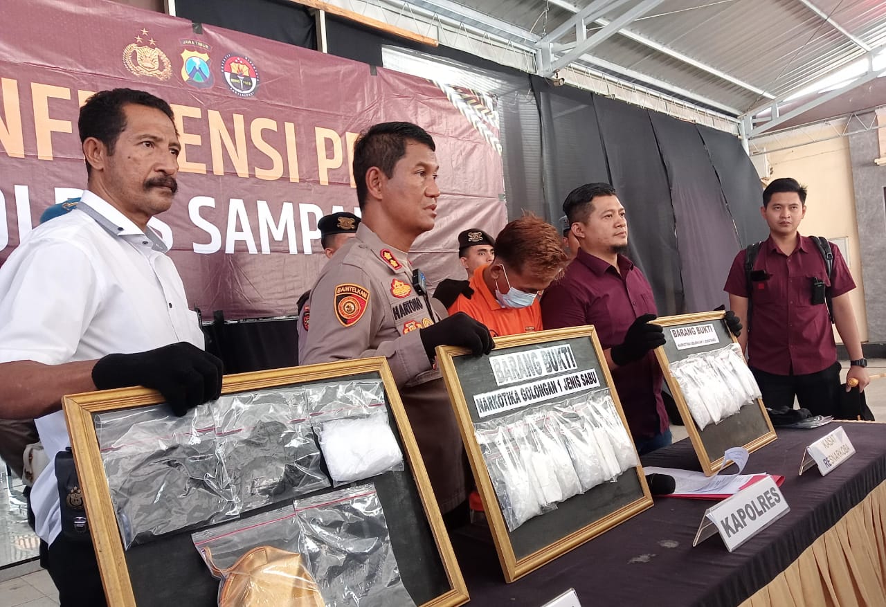 Polres Sampang Gagalkan Penyelundupan 1 Kilogram Narkoba