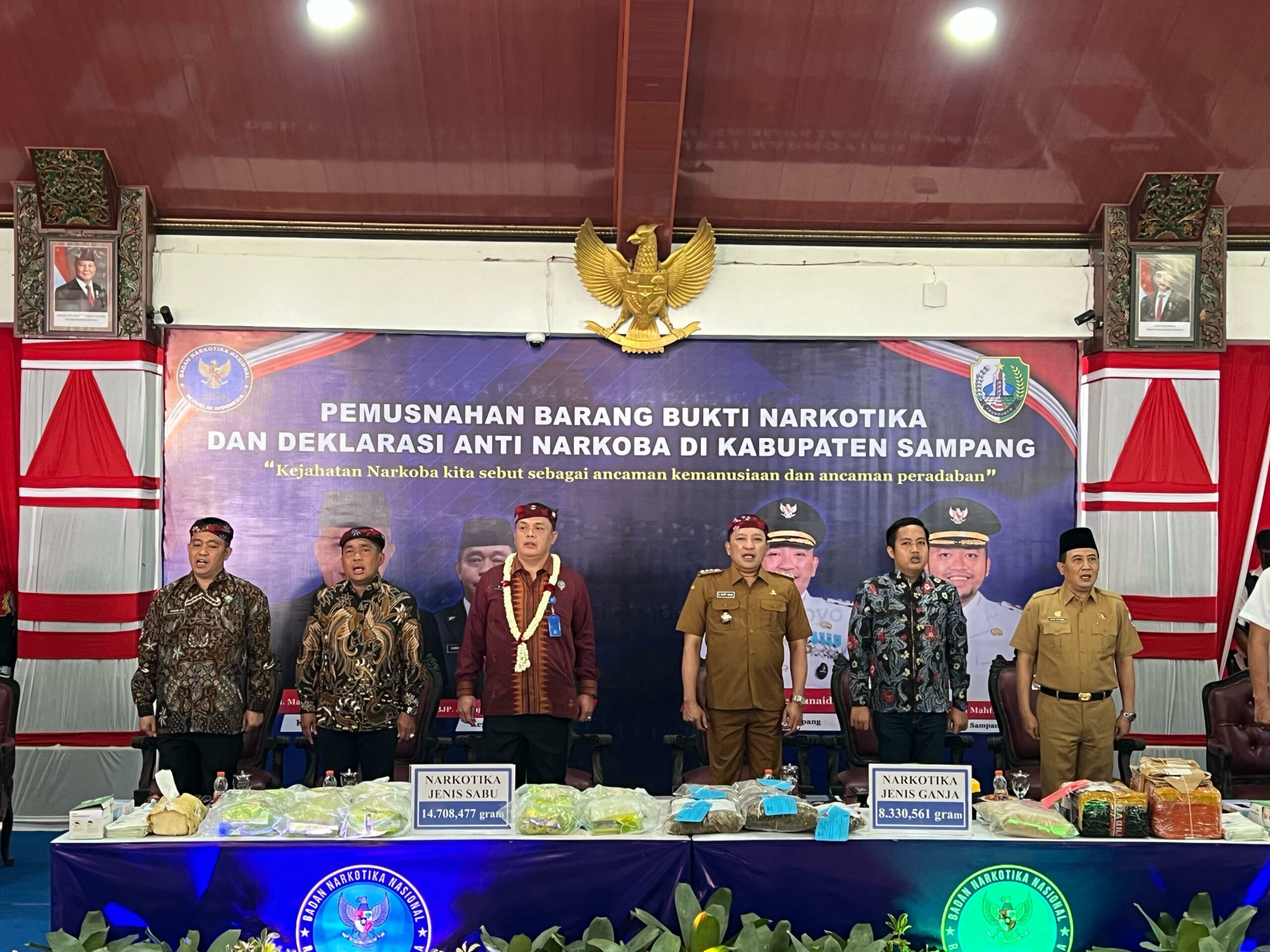 BNNP Jawa Timur Musnahkan Barang Bukti Narkotika di Pendopo Sampang