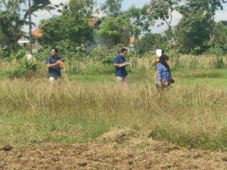 Proses Pengukuran Lahan Pembangunan Pustu di Desa Rabasan Kecamatan Camplong