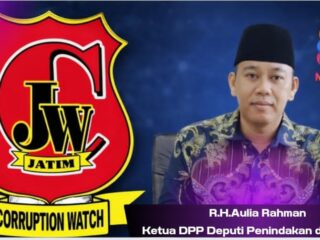 Caption Foto: Ketua DPP Jatim Corruption Watch (JCW) sekaligus Deputi Penindakan dan Hukum, R.H. Aulia Rahman.