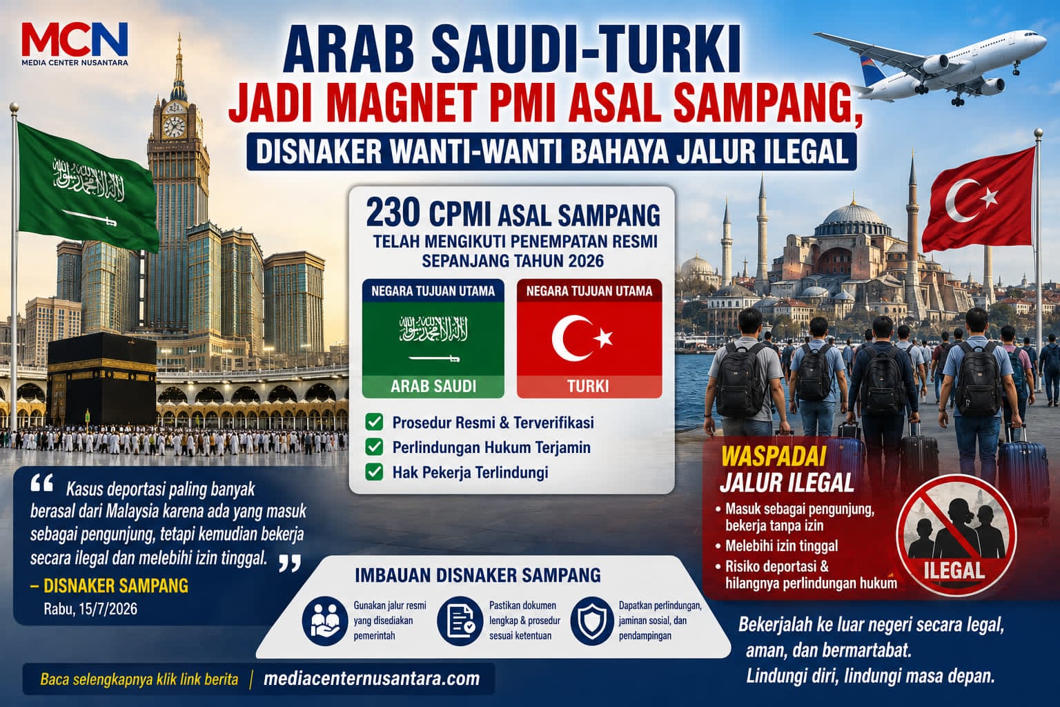 Caption Foto: Kepala Bidang Penempatan, Perluasan Tenaga Kerja dan Transmigrasi Disnaker Kabupaten Sampang, Uriantono Triwibowo, menyampaikan sebanyak 230 CPMI asal Sampang mengikuti penempatan resmi sepanjang 2026, dengan Arab Saudi dan Turki menjadi negara tujuan utama serta mengimbau masyarakat menghindari jalur keberangkatan ilegal.